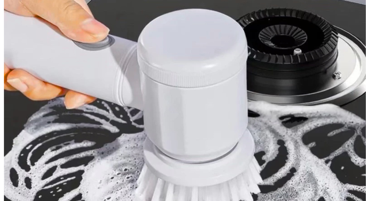 Escova Eletrica de Limpeza 5 em 1 Sem Fio Limpador Multiuso Pratico Para Cozinha , Banheiro prático