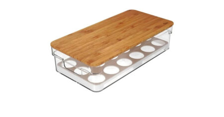 Organizador Porta18 Ovos Geladeira Tampa Bambu Clear Fresh Ou