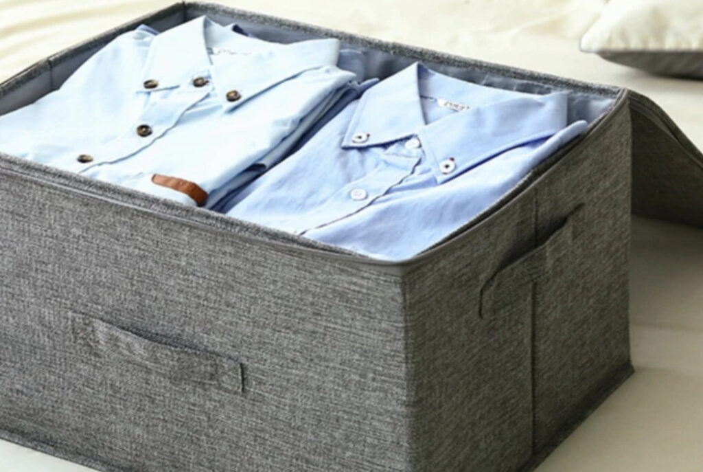 Caixas organizadoras dobráveis com tampa, achadinhos para organização de armários