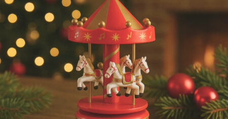 Carrossel Musical Candy 16x9cm Decoração De Natal a Corda