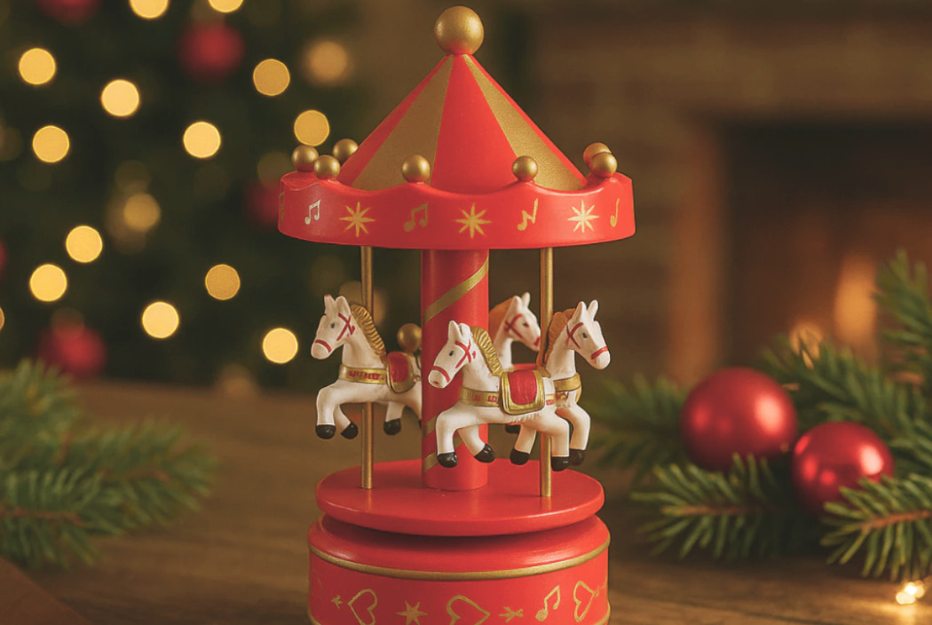 Carrossel Musical Candy 16x9cm Decoração De Natal a Corda